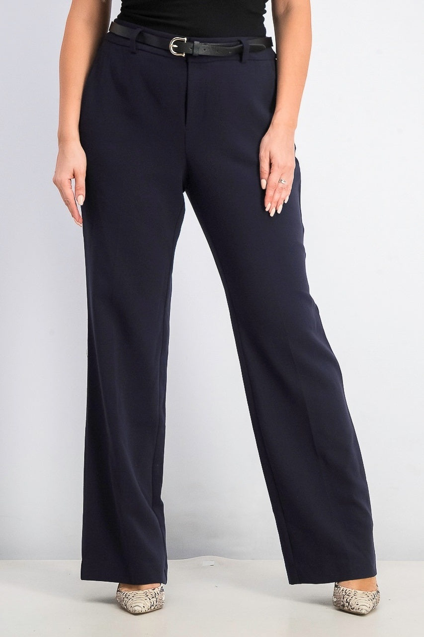Charter Club Women's Belted Tummy Control Trousers Black Size 4