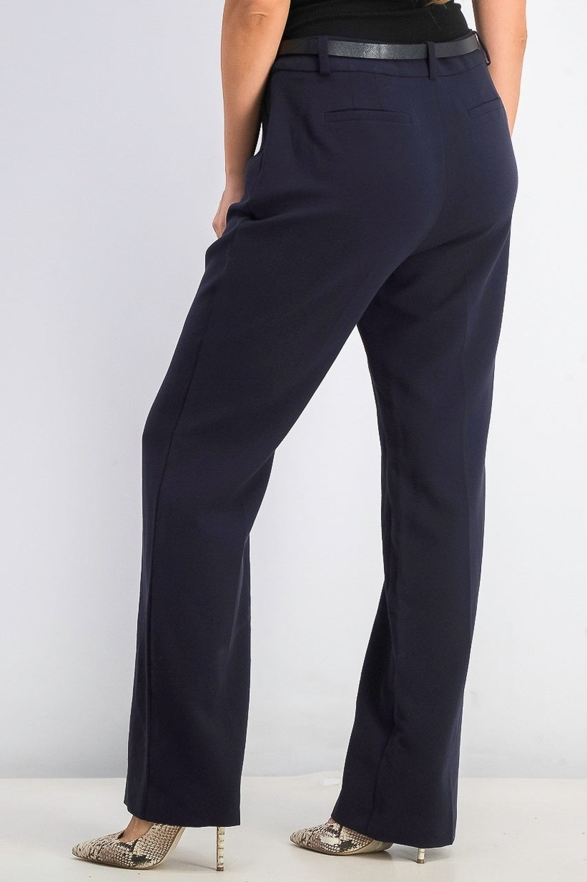 Charter Club Women's Belted Tummy Control Trousers Black Size 4