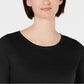 Charter Club Women's Cotton Lace Trim Top Black Size X-Large