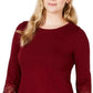 Charter Club Women's Cotton Lace-Trim Top Wine Size Small