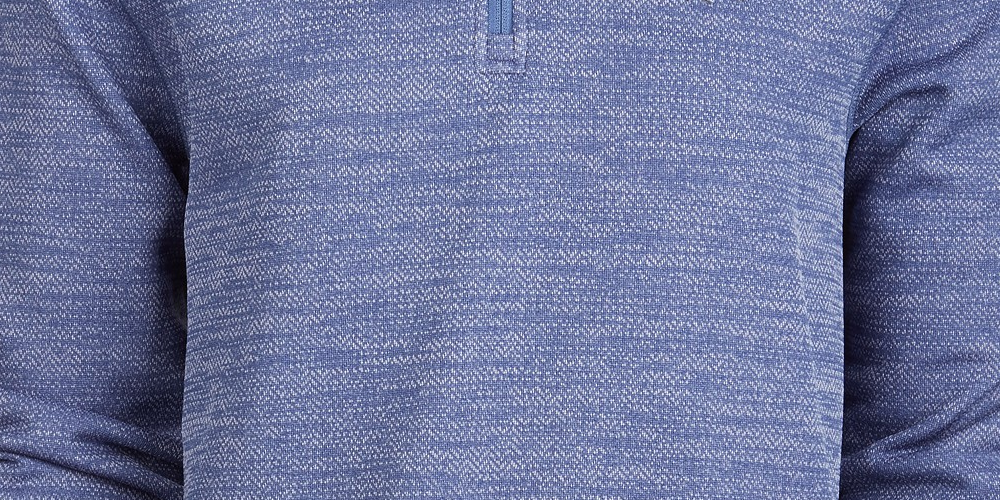 Greg Norman Men's Rapiwarm Quarter Zip Herringbone Sweater Gray Size Extra Large