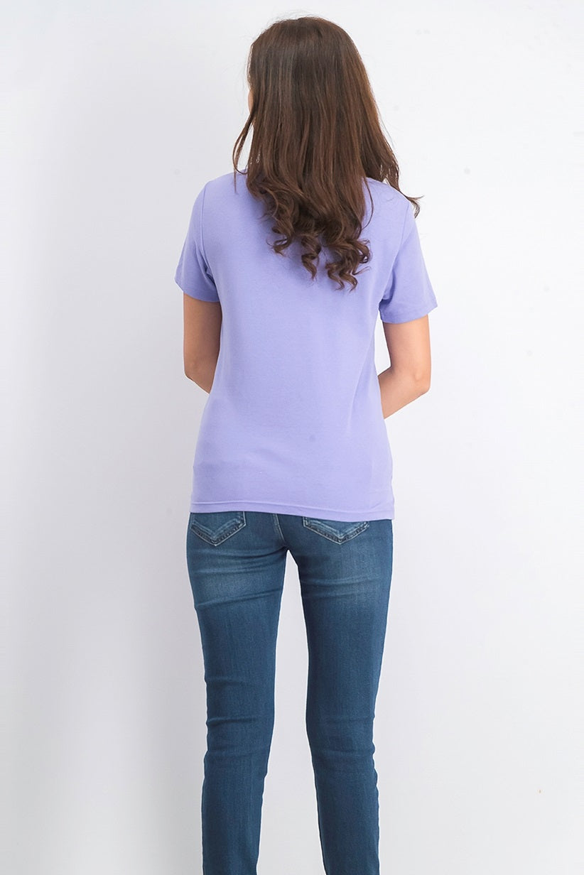 Karen Scott Women's Short Sleeve Scoop Neck Top Purple Size Medium