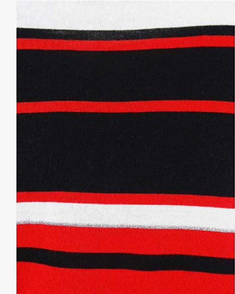 Charter Club Women's Pima Cotton Button-Shoulder Stripe Top Red Multi Size Small