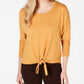 Style & Co Women's Tie-Front Sweater Orange Size Large