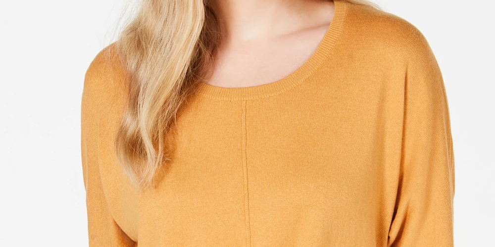 Style & Co Women's Tie-Front Sweater Orange Size Medium