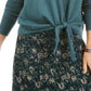 Style & Co Women's Petite Tie-Front Sweater Green Size Petite Medium