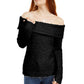 INC Women's Chenille Cowl-Neck Sweater Black Size Small