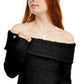 INC Women's Chenille Cowl-Neck Sweater Black Size Small