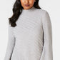 Charter Club Women's Mixed-Stitch Mock-Neck Sweater Gray Size Small