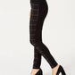 INC International Concepts Women's Petite Plaid-Front Leggings Black Size 1