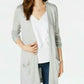 Maison Jules Women's Long Open Front Jersey Cardigan Grey Size X-Large