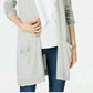 Maison Jules Women's Long Open Front Jersey Cardigan Grey Size X-Large