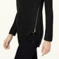 INC International Concepts Women's Waffle Knit Side Zip Tunic Sweater Black Size Petite Small