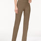 JM Collection Women's Pull-On Tummy Control Slim-Leg Pants Brown Size Large