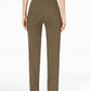 JM Collection Women's Pull-On Tummy Control Slim-Leg Pants Brown Size Large