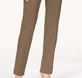 JM Collection Women's Pull-On Tummy Control Slim-Leg Pants Brown Size Large