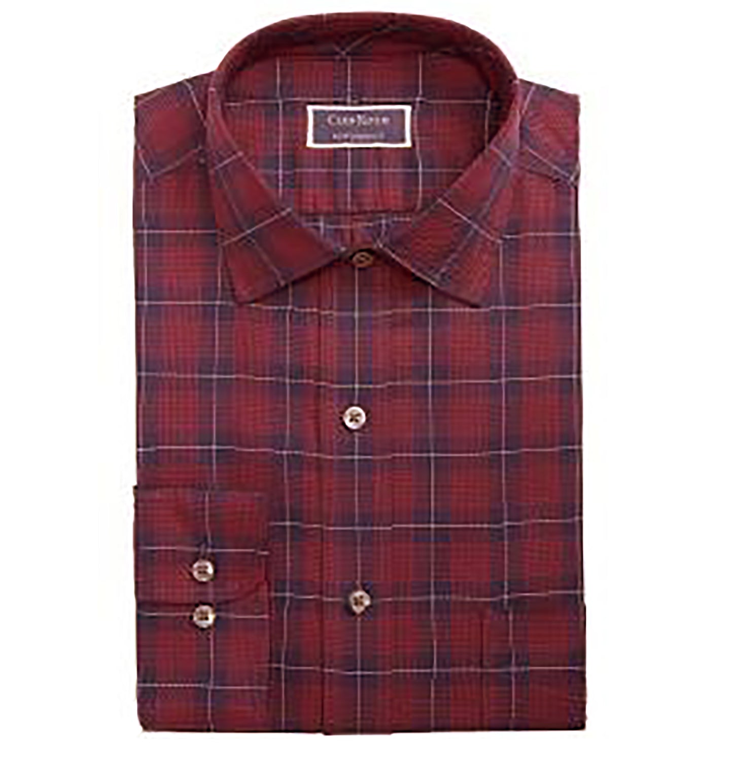 Club Room Men's Classic/Regular Fit Stretch Assorted Plaid Dress Shirts Red Size 16X34-35