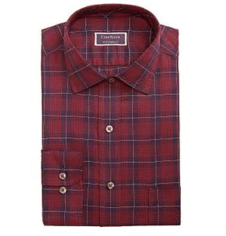 Club Room Men's Classic/Regular Fit Stretch Assorted Plaid Dress Shirts Red Size 16X34-35