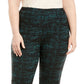 JM Collection Women's Plus Jacquard Pull On Pants Green Size 20W