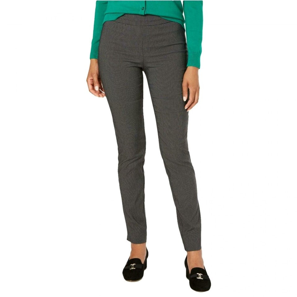 Charter Club Women's Tummy Control Pull On Skinny Pants Greystone Heather Size 10