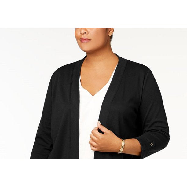 Karen Scott Women's Cotton Cozy Cardigan Black Size Small