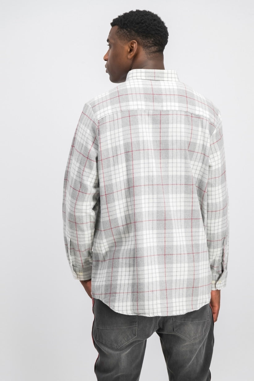 Club Room Men's Flannel Button Up Shirt Gray Size Small