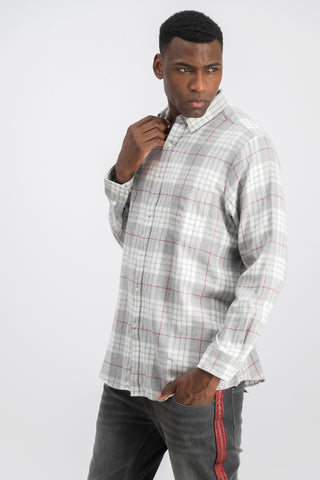 Club Room Men's Flannel Button Up Shirt Gray Size Small