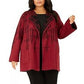 Alfani Women's Double-Knit Sweater Jacket Malbec Speckled Size X-Large
