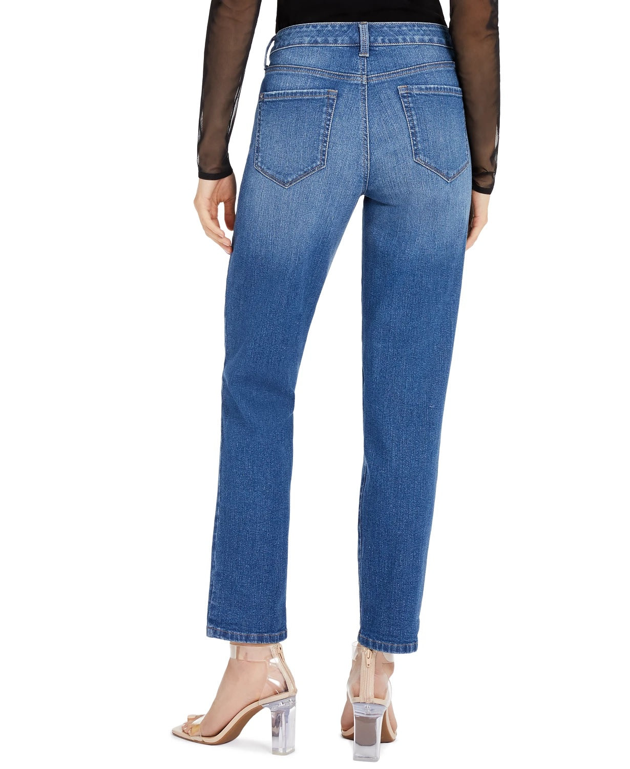 INC International Concepts Women's Curvy-Fit Boyfriend Jeans Bright Blue Size 0