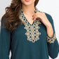 Charter Club Women's Lace-Trim Tunic Top Blue Size Medium