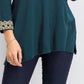 Charter Club Women's Lace-Trim Tunic Top Blue Size Medium