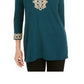 Charter Club Lace-Trim Tunic Top Green Size X-Small