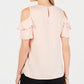 JM Collection Women's Ruffled Off The Shoulder Top Orange Size Medium
