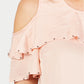 JM Collection Women's Ruffled Off The Shoulder Top Orange Size Medium