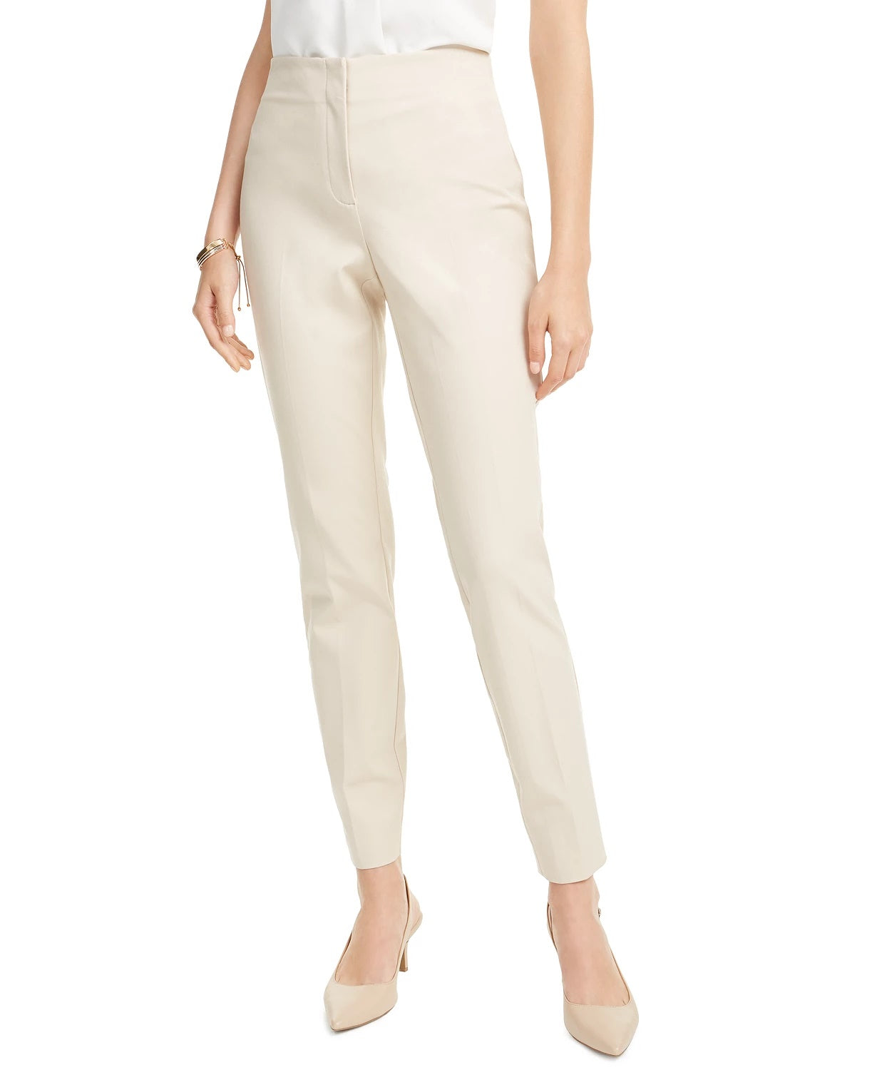 Alfani Women's High-Waist Skinny Pants Beige Size 4