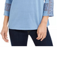 Charter Club Women's Crochet-Inset Top Med Blue Size Extra Large