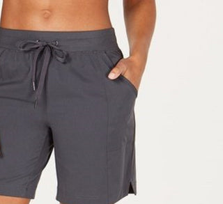 Ideology Women's 7" Woven Shorts Dark Gray Size Small