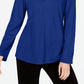 Charter Club Women's Supima Cotton Split-Neck Top  Blue Size XX Large