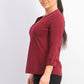 Charter Club Women's Petite Supima Cotton Split-Neck Top Wine Size Medium