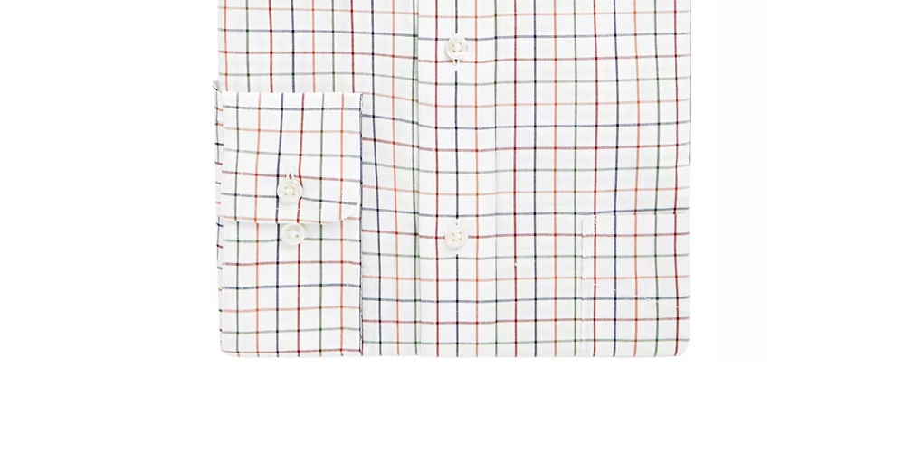 Club Room Men's Classic/Regular Fit Stretch Tattersall Dress Shirt White Size 16.5X34-35