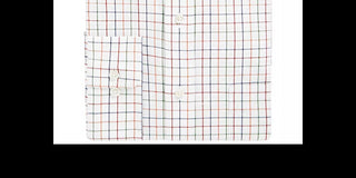 Club Room Men's Classic/Regular Fit Stretch Tattersall Dress Shirt White Size 16.5X34-35