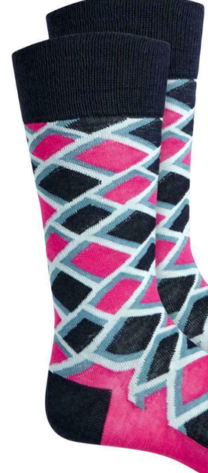 Alfani Men's Diamond Socks Pink Size Regular