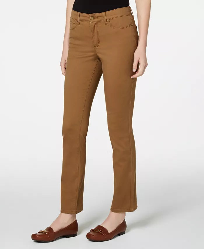 Charter Club Women's Lexington Straight-Leg Jeans Medium Brown Size 4 Small