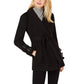 INC International Concepts Women's Belted Ponte-Knit Coat Black Size Extra Large