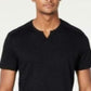 INC International Concepts Men's Ribbed Split Tee Black Size XX-Large