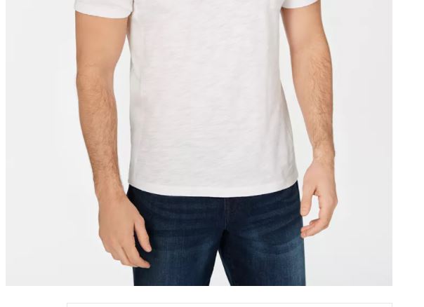 INC International Concepts Men's Ribbed Split Tee White Size X-Large