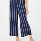 Charter Club Women's Striped Cropped Wide-Leg Pants Intrpd Blue Cmb Size Extra Large