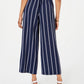 Charter Club Women's Striped Cropped Wide-Leg Pants Intrpd Blue Cmb Size Extra Large