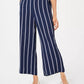 Charter Club Women's Striped Cropped Wide Leg Pants Blue Size Large