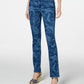 Charter Club Women's Paisley-Print Straight-Leg Jeans Blue Size 8
